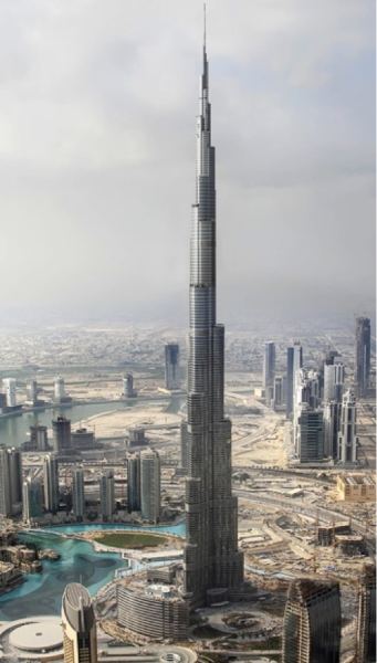 Burj Khalifa, Skyscraper in Dubai. 
